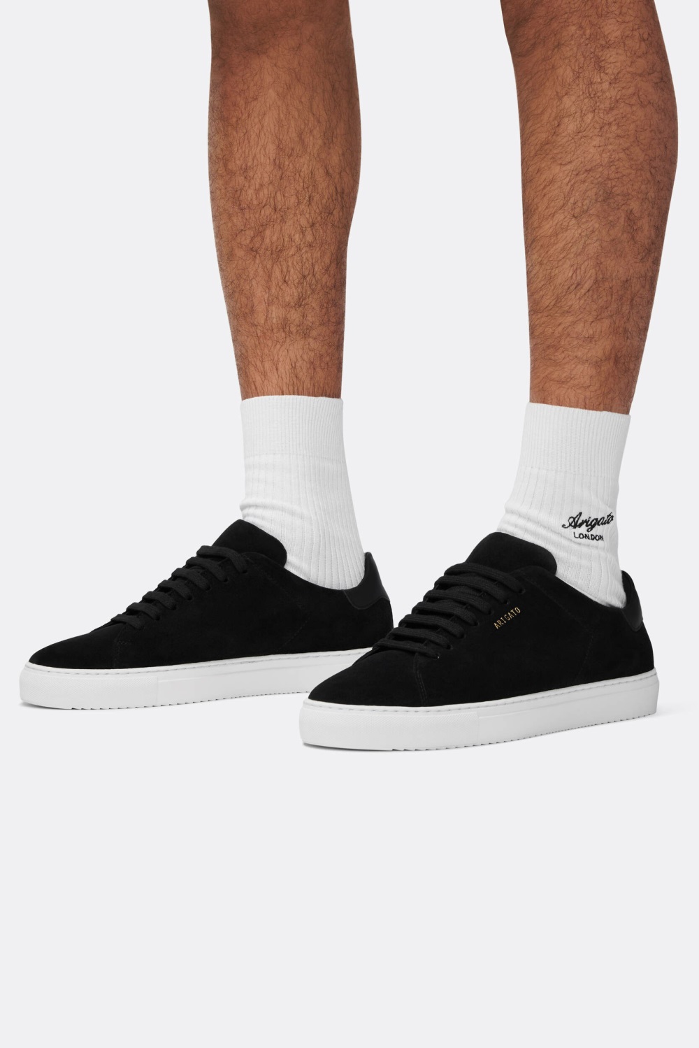 Clean 90 Axel Arigato Suede Black/White Homme | KJF-62157831